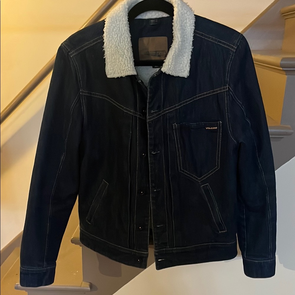 Volcom Denim Jacket with Sherpa Collar